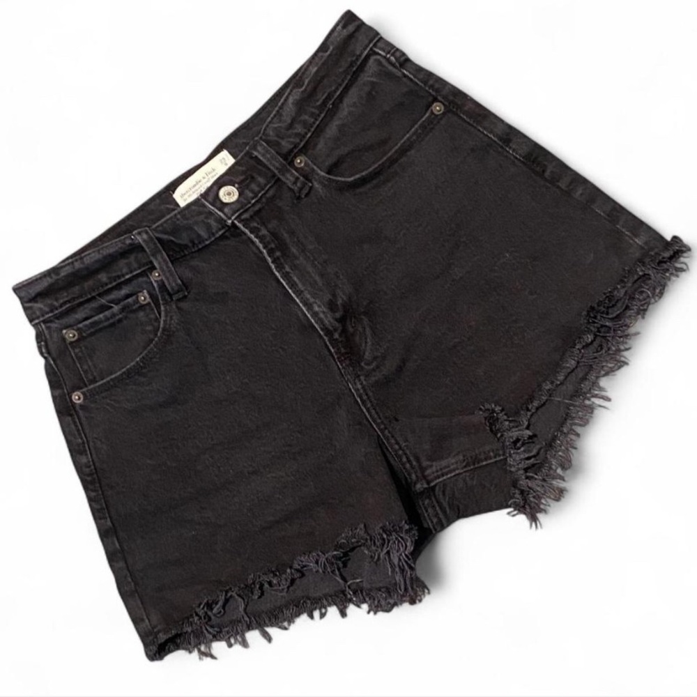 Abercrombie & Fitch Sz 29/8 Black 90s Relaxed Cutoff Shorts High Rise